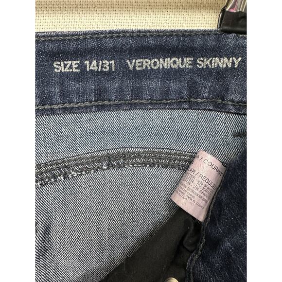 Code Bleu Jeans Womens Size 14 Inseam 30 Veronique Skinny Jeans Bling Preppy - Picture 7 of 16